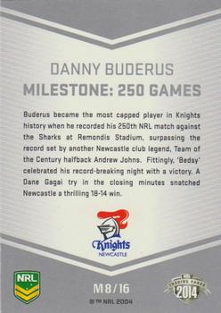 2014 ESP Traders - 2013 Milestones #M8 Danny Buderus Back
